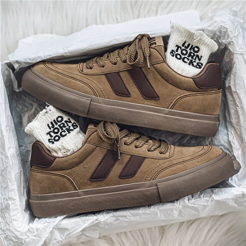 2024 новый нишевые дизайн мужская обувь с двумя полосами студенческие тренды спортивные повседневные кроссовки мужское поколение волос 7987