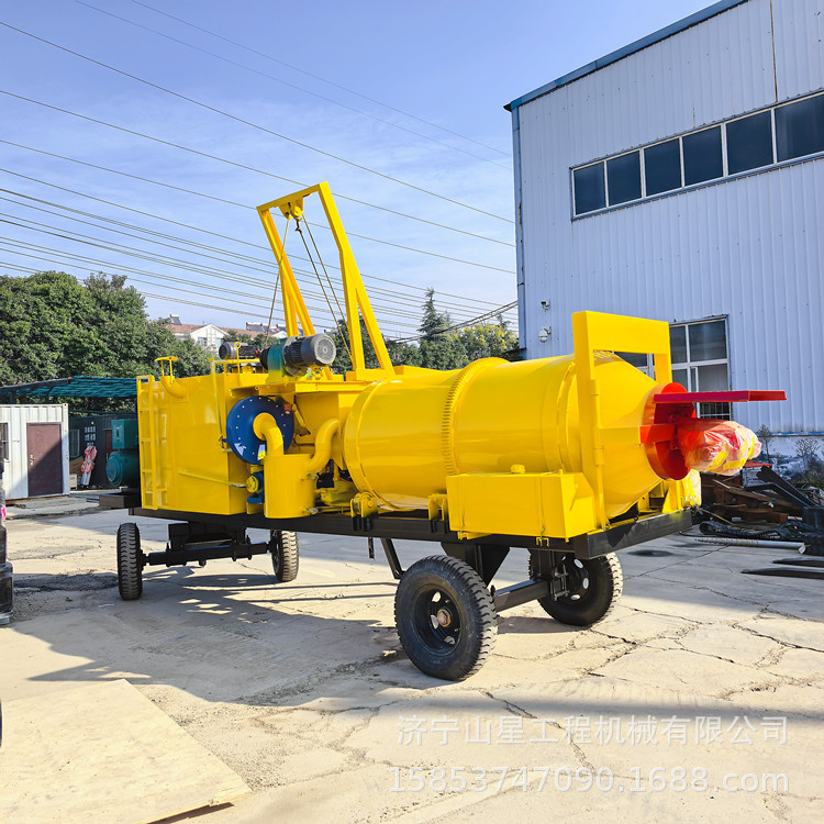 大料筒多功能沥青拌合机牵引式滚筒型摊铺搅拌机公路养护再生设备