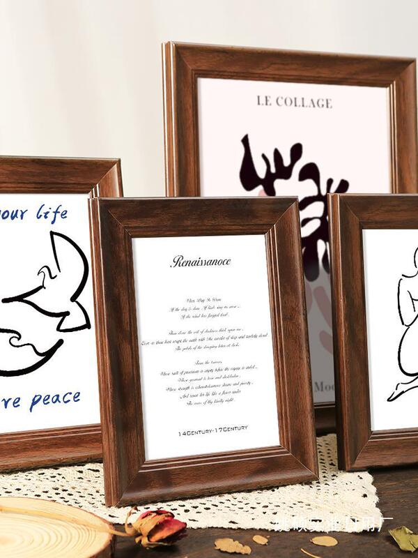 American Photo Frame Set Table Retro Picture Frame Wall a4 Display A3 Frame Mounted 4K Open 8k Oil Painting 6 Inch 8 Small Table Set