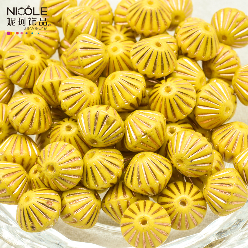 Importado Checo Baos Osha esmaltado linterna cuentas de mano 9mm accesorios de material DIY pulsera alrededor de 100 piezas