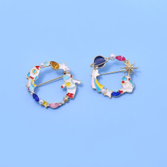 宇航員ins胸針女個性清新別針書包日系可愛胸花宇宙星球徽章飾品