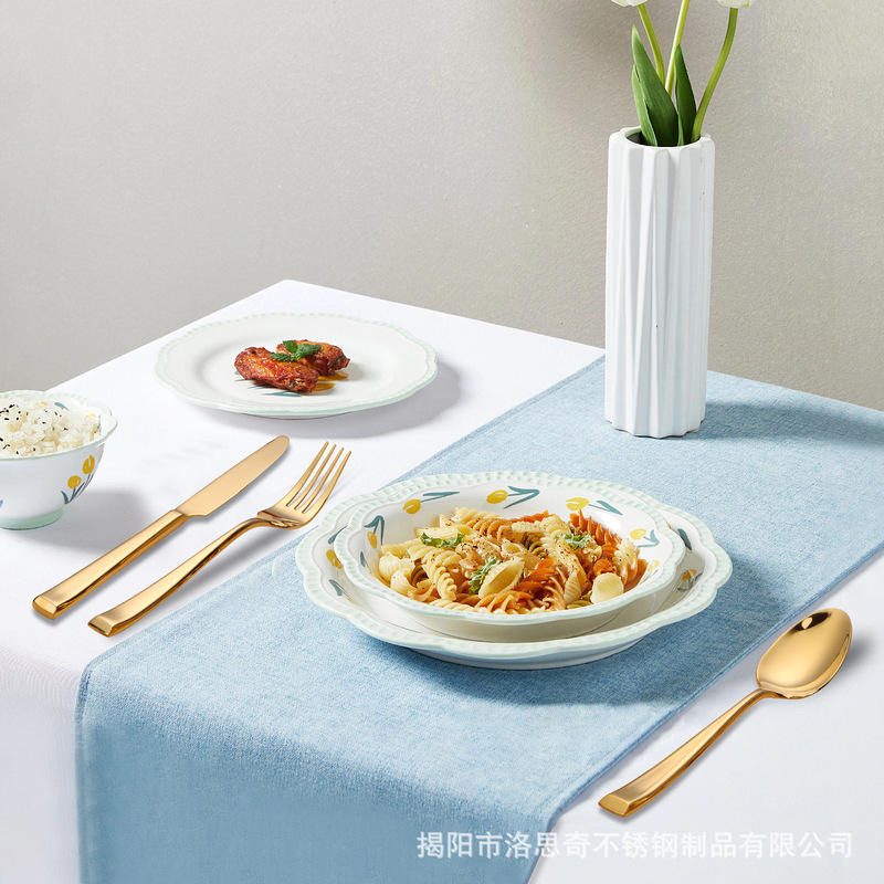 304ステンレス製洋食ナイフ・フォーク・スプーン食器セット、アマゾン家庭用デザートスプーン、インスタで人気の越境販売商品|undefined