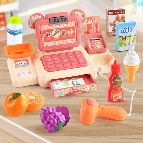 Cross-border children's simulation play toy supermarket cash register role-playing mini convenience store cash register model