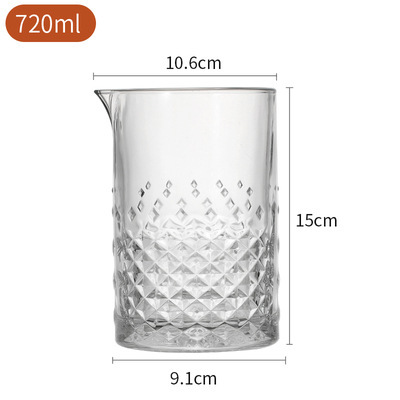 Copa mezcladora de cóctel de vidrio de cristal de estilo japonés Copa mezcladora de barman de glass Cocktail Glass