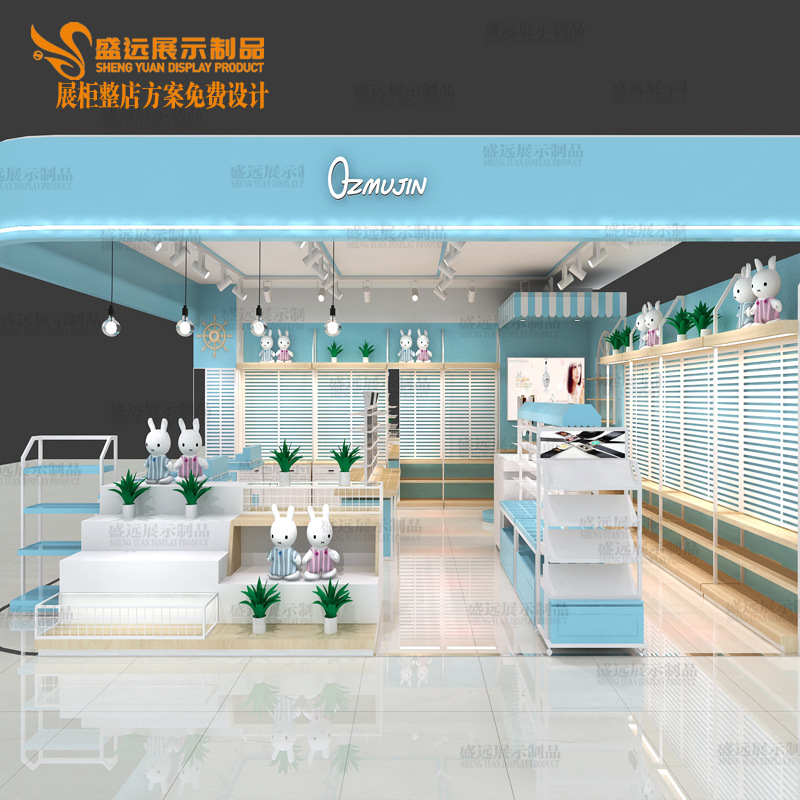 供应木烤漆饰品柜童装柜 设计生产手饰展示柜 儿童玩具货架中岛架