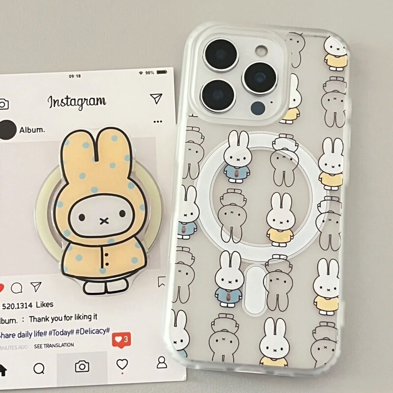 Cute Cartoon Miffy Rabbit with Magnetic Suction Suitable for Samsung S25 Mobile Phone Case S24/S23Ultra Soft S22Plus21 Cute Cartoon Miffy Rabbit with Magnetic Suction Suitable for Samsung S25 Mobile Phone Case S24/S23Ultra Soft S22Plus21