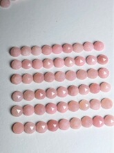 工厂直供天然粉欧宝圆形4MM平底玫瑰粉色蛋白石 首饰配石