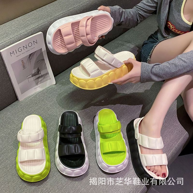 2023新型メーカー直販キャンディー色の甘いカジュアルなファッション女性の厚い底のハイヒールのサンダル|undefined