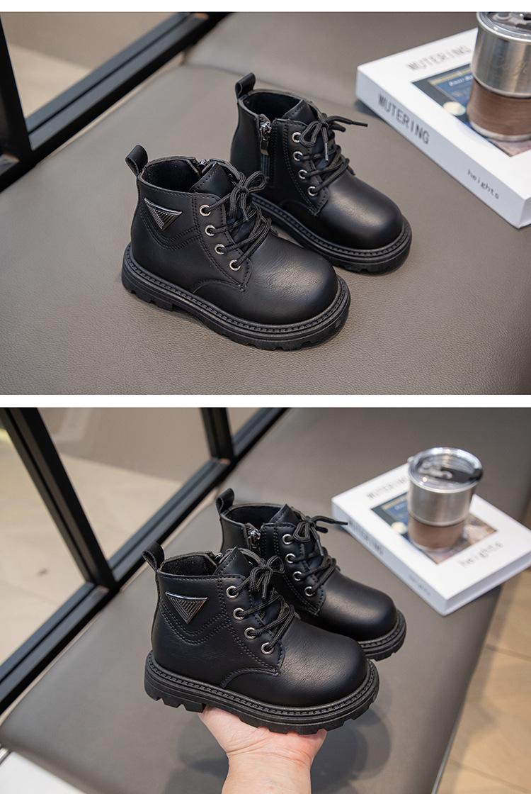 Nouvelles chaussures d'automne 2024, bottes courtes en cuir pour hommes et femmes Martin pour enfants, bottes jaunes pour bébé_voghion.com