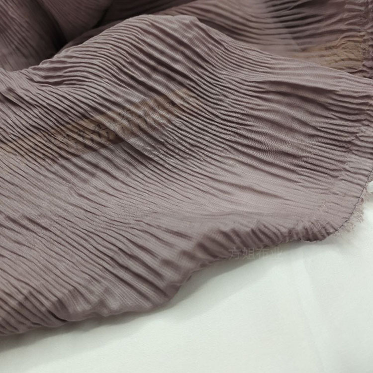 雪纺风琴皱压绉面料布料 百褶布裙压褶布 压皱牙签皱现货