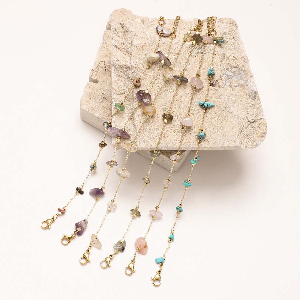 Bracelets Classification Vintage Style Color Block Stainless Steel Natural Stone Bracelets In Bulk