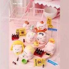 PVC熬夜宝运猪猪大盲盒树脂摆件公仔手办家居办公桌面摆件厂家批