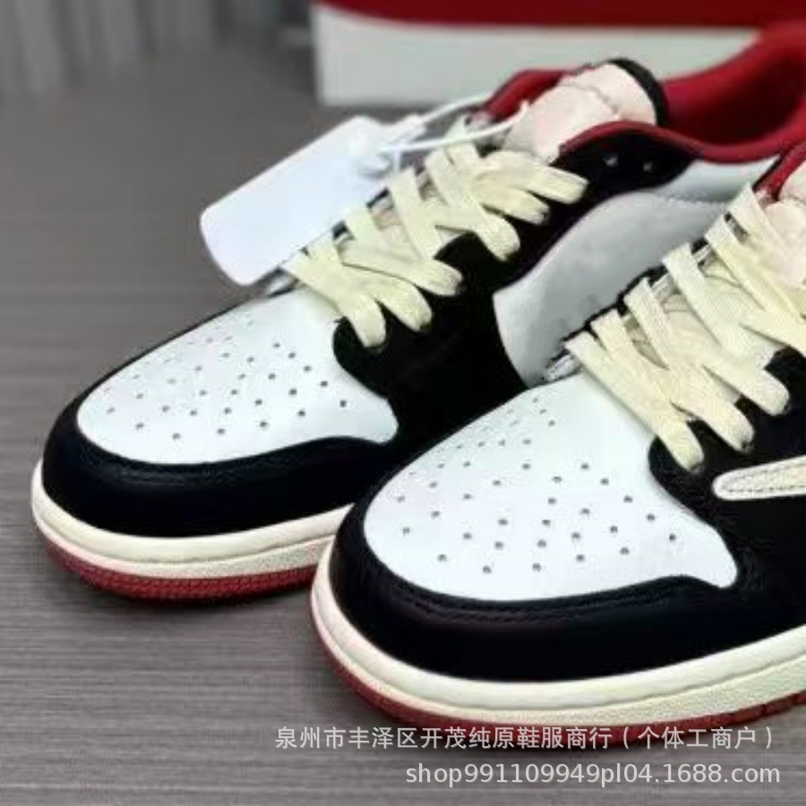 로우탑 AJ1 빨간색과 흰색 바브
