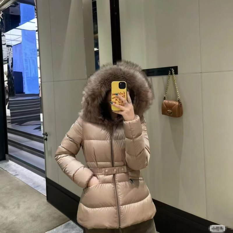 M家秋冬大毛领长款羽绒服女款羽绒服外套收腰可拆卸毛领女|undefined
