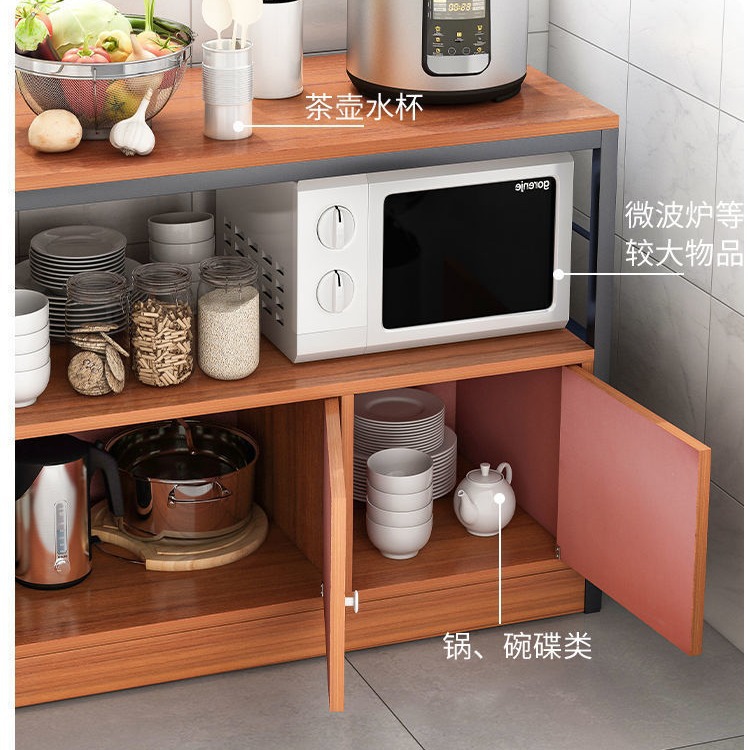 Cocina microondas rack de almacenamiento de suelo hogar multi-capa estante condimento armario de almacenamiento estante de la olla