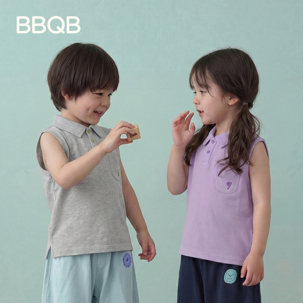 BBQB Children's mosquito repellent, thin trousers, sports suit for boys, universal tank top, short sleeve T-shirt 2