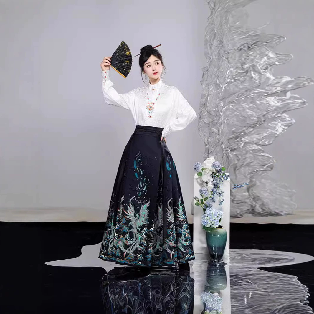 2024 Новый Hanfu Оригинальный Hanfu Hanming Hanfu Полувысокий воротник рубашка топ имитация макияжа