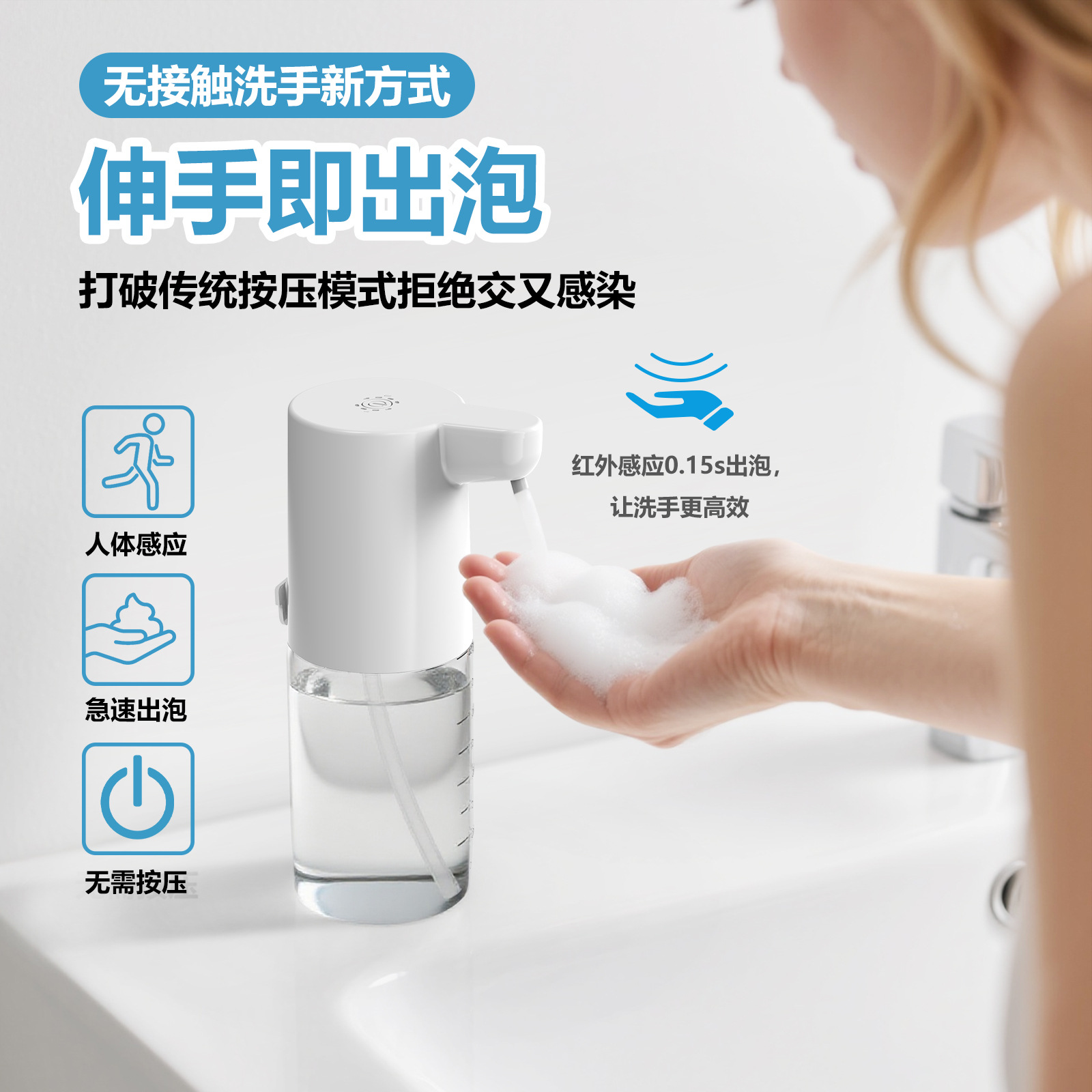 USB Charging Smart Infrared Sensor Soap Dispenser Foam Machine Washing Hand Automatic Sensor Hand Sanitizer Machine Soap Dispens