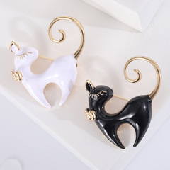 Creative Cute Enamel Oil Drip Small Cat Pin, Korean Style Fashion Alloy Animal Pin, Factory Wholesale