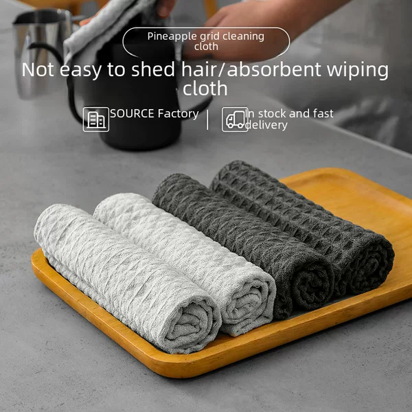 waffle bar coffee machine cloth absorbent decontamination household scouring cloth microfiber pineapple cloth wholesale