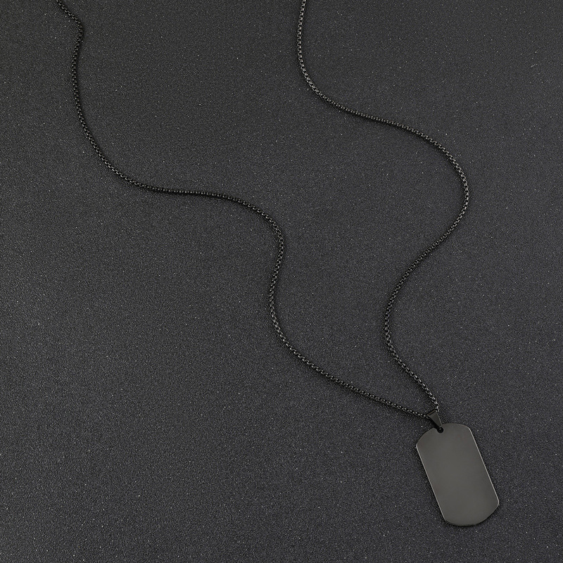 Collier pendentif plaque militaire en acier inoxydable bijou_voghion.com