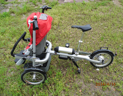 电动亲子自行车可变婴儿车购物组合式脚踏骑行电动车现货批发直供|ms