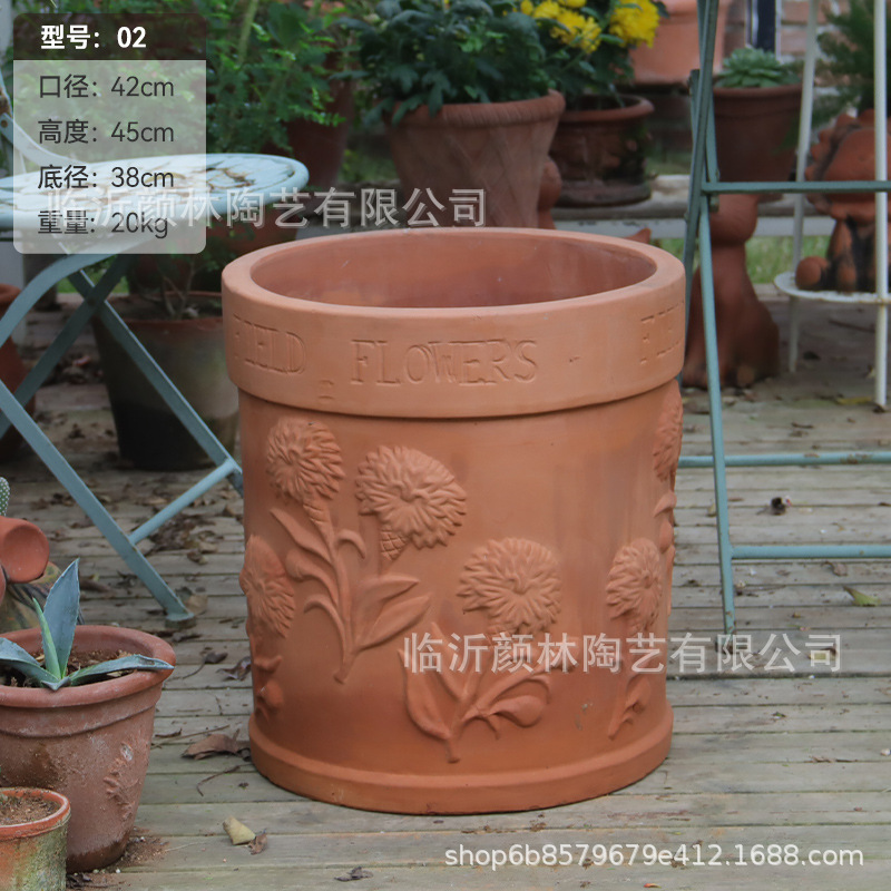 Alto comercio exterior clavo de barro rojo maceta de cerámica jardín paisaje de cerámica jardín decoración al aire libre decoración de la villa