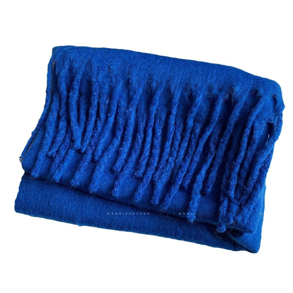 Colored demi-season scarf, winter cloak with pigtail for elementary school students