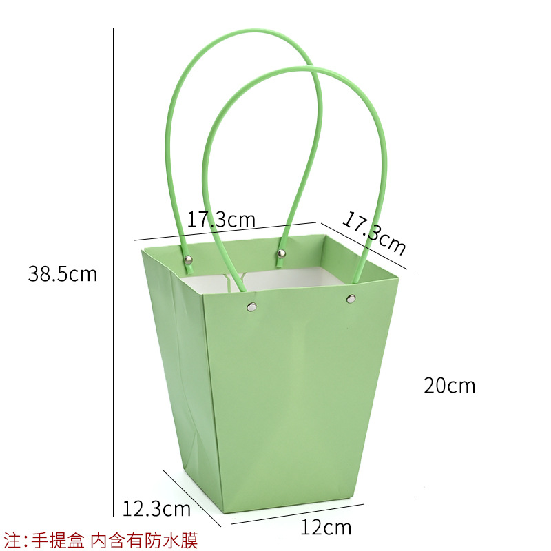 Bolso especial transfronterizo para flores, descuento al por mayor, bolsa trapezoidal de papel kraft impermeable, bolsa de embalaje de regalo, bolsa de ramo