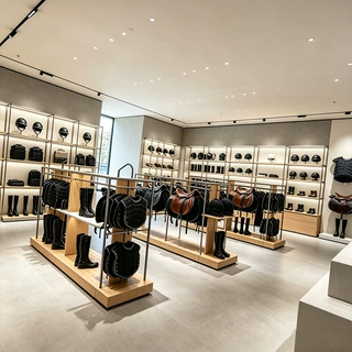 简约现代木质服装展示架男装店展示柜多层商用店铺陈列架马具货架