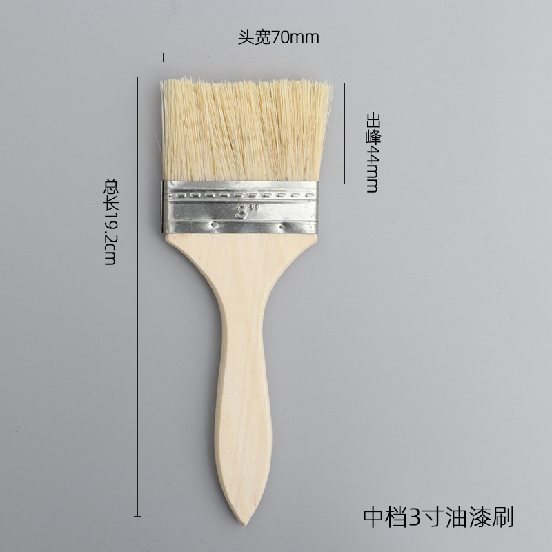 Cepillo de pintura directo de fábrica Mango de madera de álamo Tamaño suave sin pelusa Stock completo suficiente para cepillo