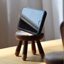 跨境小兔椅手机支架实用创意实木可爱平板桌面手机座礼品手机架支