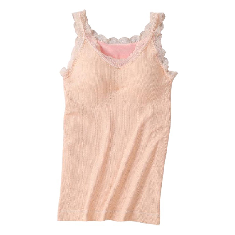 Little Bear Fairy camisola de encaje chaleco térmico interior y exterior de las mujeres de lana forrada engrosada de fondo más tamaño chaleco térmico