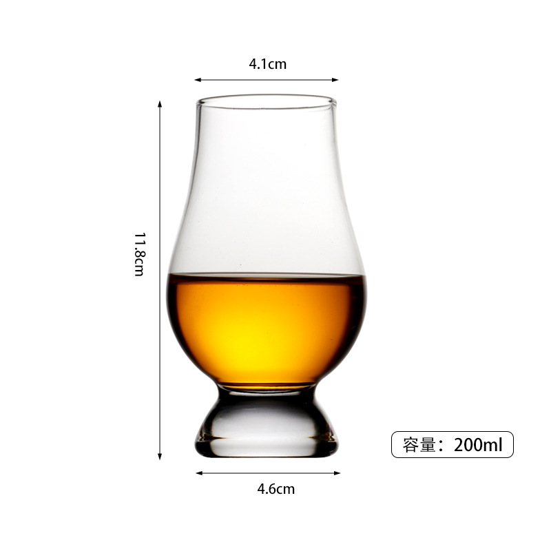 Taza de degustación de whisky, taza de licores, taza de prueba de vino, taza de vidrio de cristal, taza de olor de bebida pura ISO