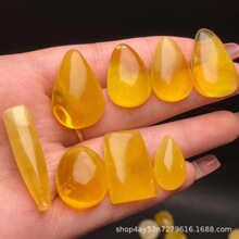 天然俄料蜜蜡吊坠鸡油黄白花可镶嵌戒指吊坠DIY天然俄料蜜蜡批发