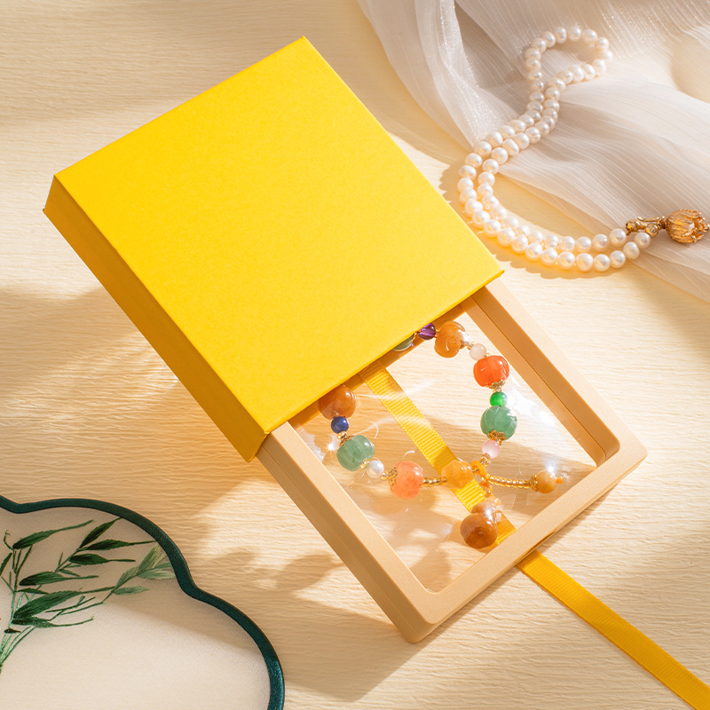 Caja interior amarillo brillante + amarillo; 9cm * 9cm * 2cm (medio)