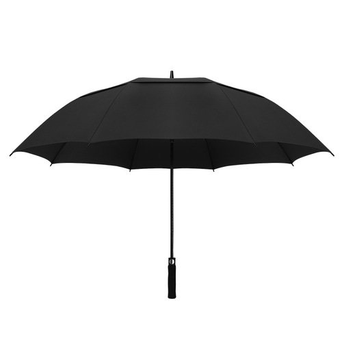 Increased 30-inch double-layer golf umbrella sun protection and windproof fiber bone straight umbrella men's double three person large long handle umbrella