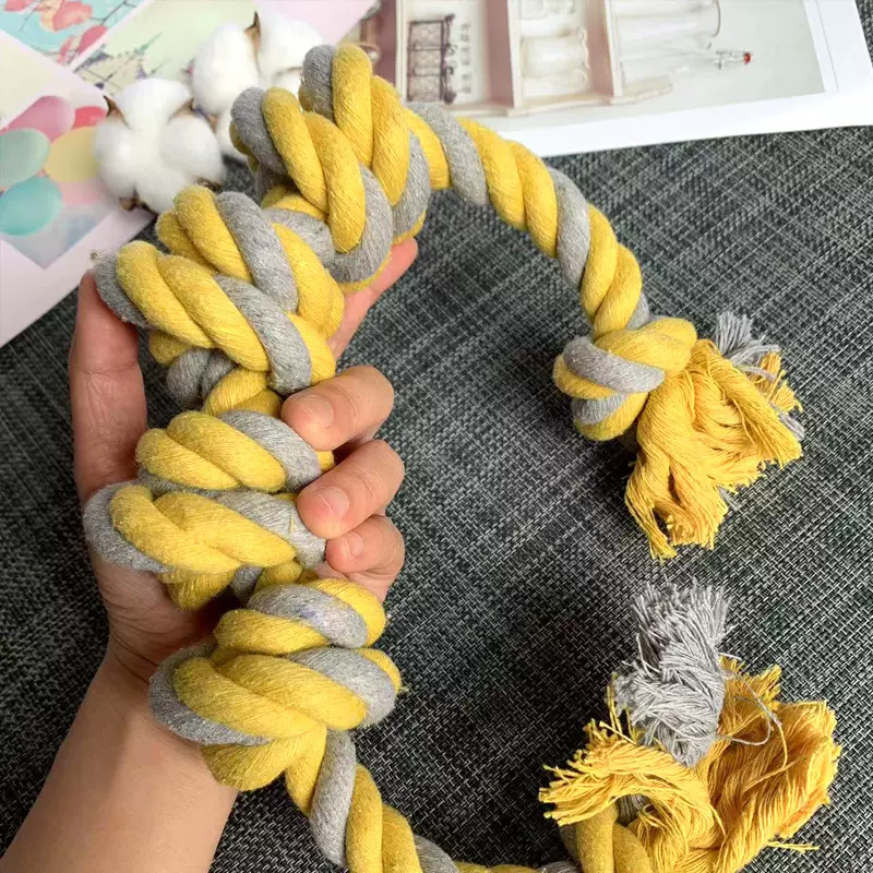 亚马逊宠物用品狗狗棉绳玩具磨牙洁齿耐啃耐咬绳结宠物玩具批发