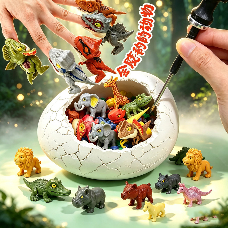 Dinosaur egg archaeological excavation toy for children, gemstone digging, finger-biting animal, dinosaur fossil, educational blind box, gift for boys