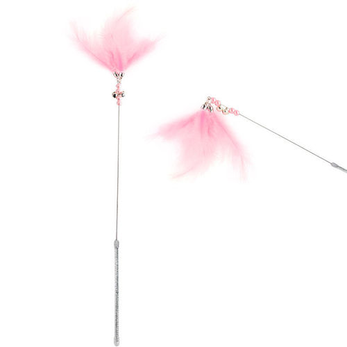 Fairy Cat Funny Stick Steel Wire Feather Tassel Colorful Tie Bell Cat Toy Cat Bite Resistant Internet Celebrity Pet Supplies