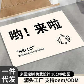 地垫门口入户门硅藻泥防滑耐磨易打理进门门外除臭创意文案地垫