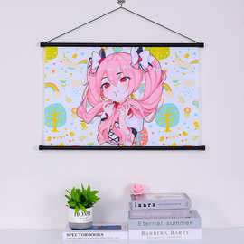 跨境卡通可爱儿童房挂画动漫周边海报卧室装饰画艺术布挂画代发