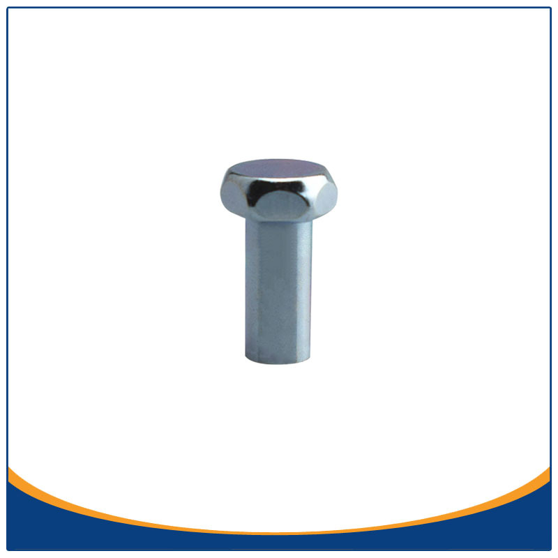 半通孔铆钉广东冷镦厂家批量供应 铁质蓝锌六角头半空心铆钉