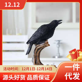 万圣节道具工艺品仿真乌鸦树脂摆件复古哥特风家居装饰桌面摆设