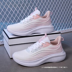 プルバックレディースシューズホワイトスポーツシューズレディース2025新しい夏通気性衝撃吸収軽量ソフトソールランニングシューズ女性用