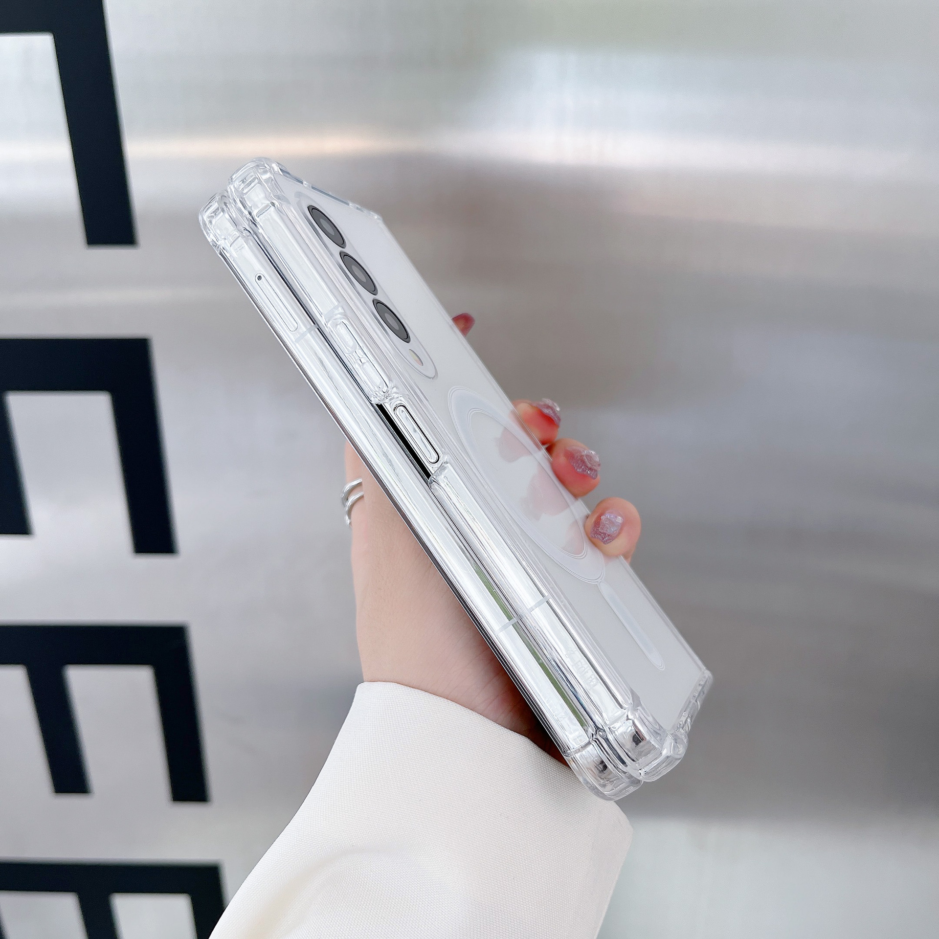 Magnetic Shockproof Acrylic Phone Case For Samsung Fold Series_voghion.com