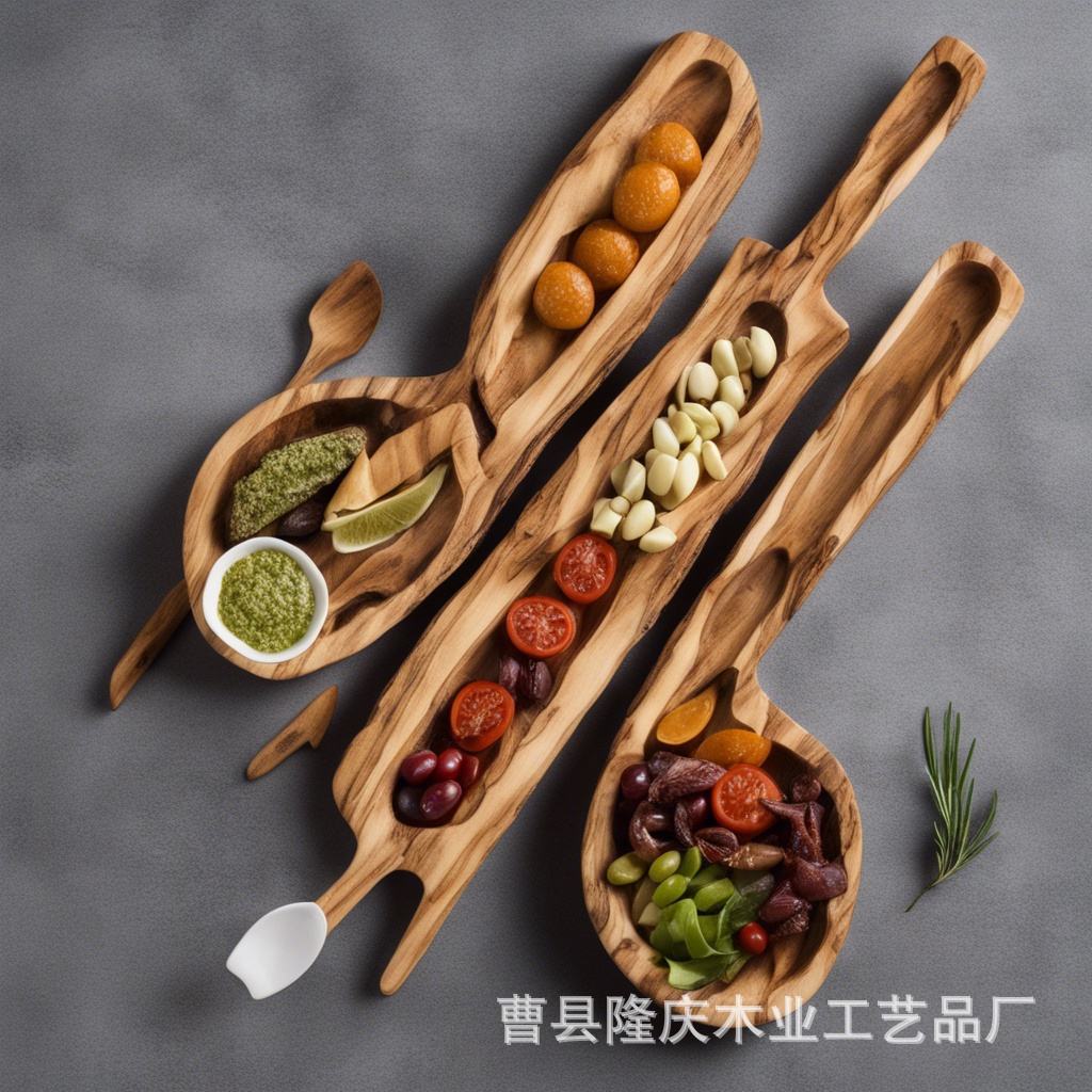 跨境木制创意托盘摆件家居用品成人派对食品托盘板开胃餐盘
