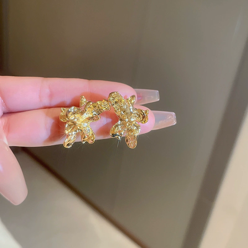 Серьги (Баою) Цветочная отделка, варианты из золота и серебра, оптового качества
