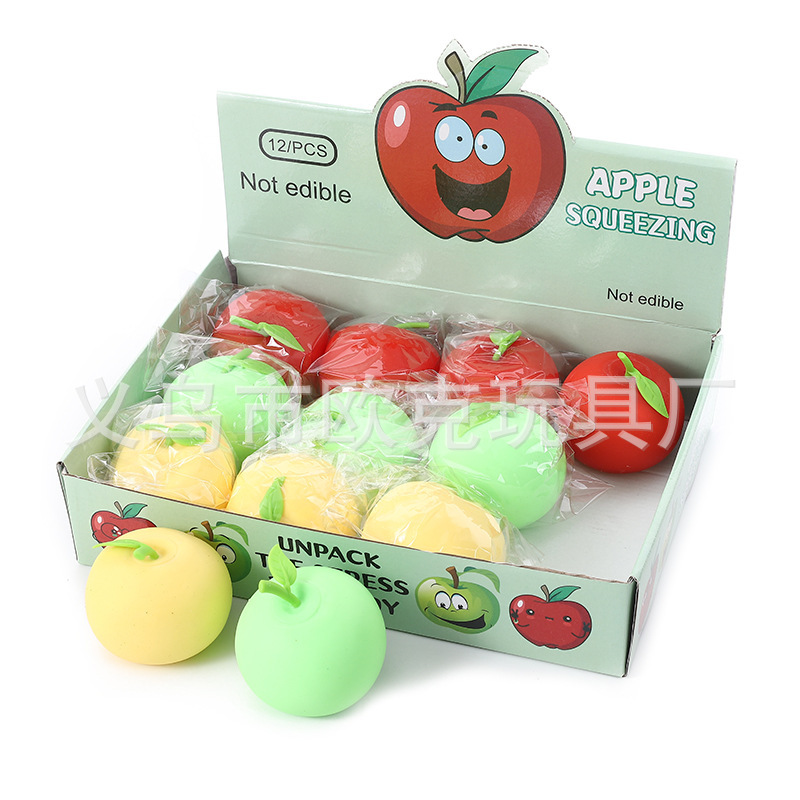 New strange Apple decompression creative pinch music toy powder Apple vent decompression toy