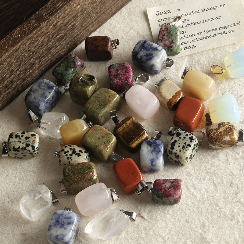 ニッチな天然斑点石タイガーアイペンダントビーズネックレスセーターチェーンルースビーズ diy アクセサリー材料ビーズ|undefined